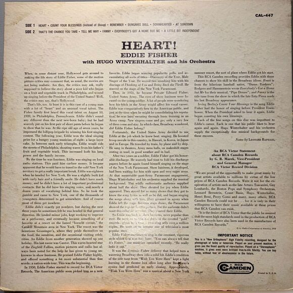 Eddie Fisher Heart Vinyl - Picture 2 of 4